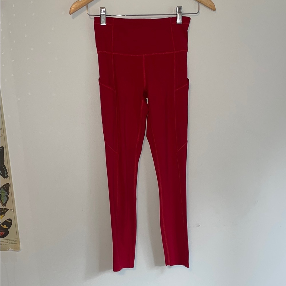 Lululemon Athletica Fast and Free High-Rise Tight 25” Red Leggings